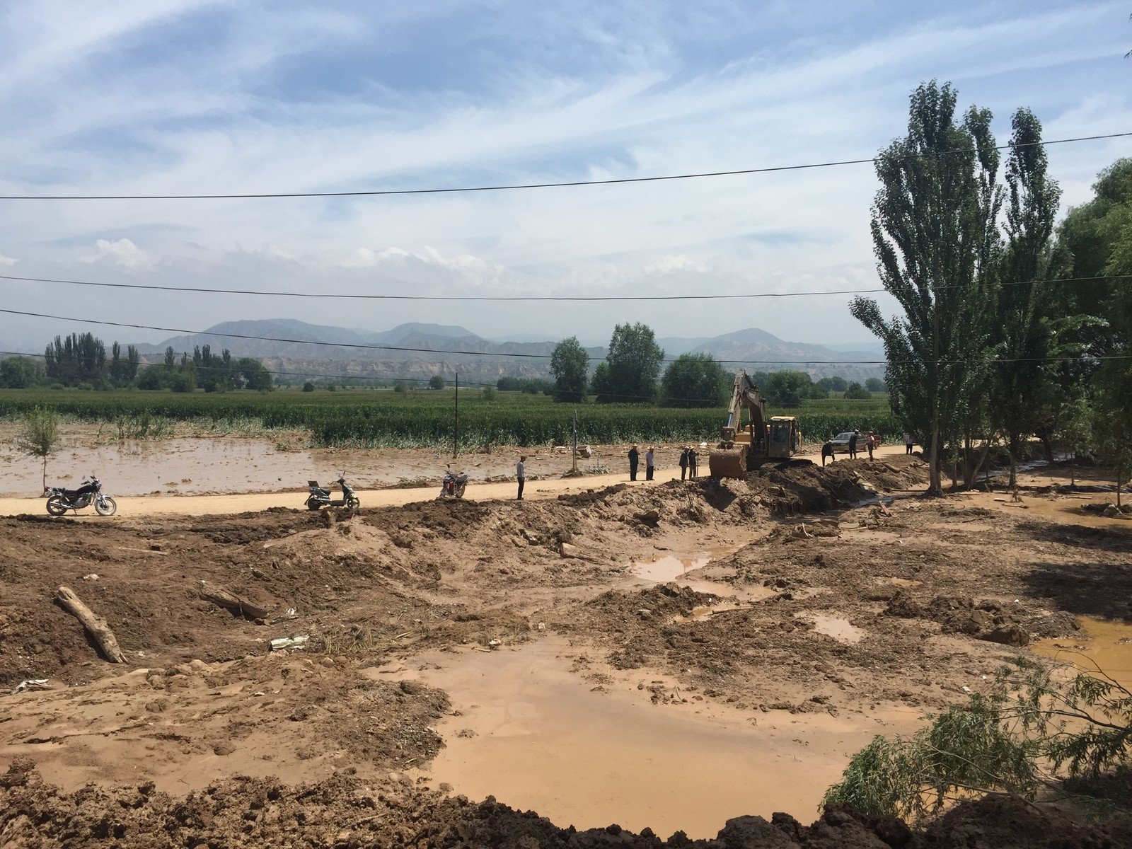 東鄉縣達板鎮崔家村被淹浸的田地。（圖片：樂施會）